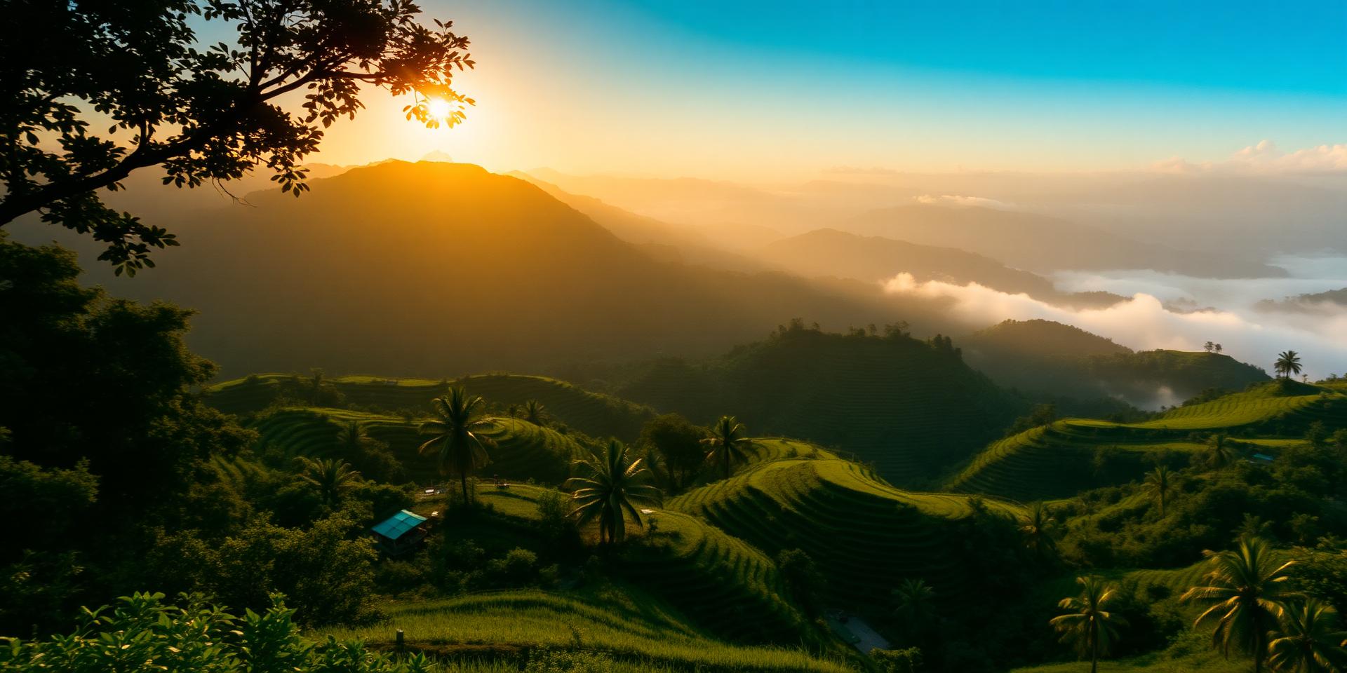Bali landscape at golden hour